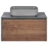 База под накладную раковину Mesa 800 подвесная, 1 выкатной/1 скрытый ящик soft close, T.Oak + Beton