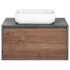 База под накладную раковину Mesa 800 подвесная, 1 выкатной/1 скрытый ящик soft close, T.Oak + Beton