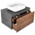 База под накладную раковину Mesa 800 подвесная, 1 выкатной/1 скрытый ящик soft close, T.Oak + Beton
