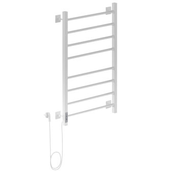 Полотенцесушитель Электрич.кабельный Ника STEP-3 80/50 RAL9016 белый матовый левый тэн