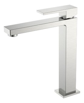 Смеситель для умывальника высокий Qubic Brushed Nickel