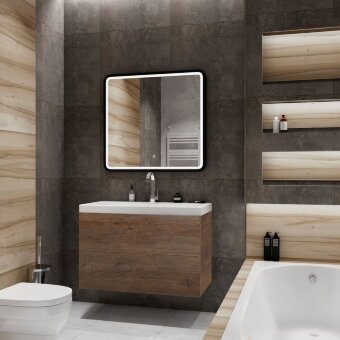 База под раковину подвесная с двумя выкатными ящиками, 800x450x550, AM-Verona-Push-800-2C-SO-RB