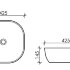 Умывальник чаша накладная квадратная Element 415*415*145мм