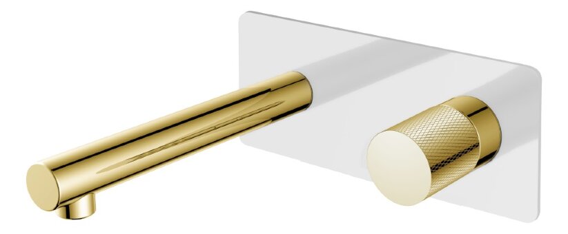 Смеситель STICK из стены WHITE TOUCH GOLD