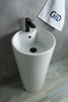 Раковина Gid Nb131 81112 накладная белая 40x40x84