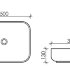 Умывальник чаша накладная прямоугольная Element 500*390*130мм