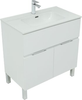 Тумба под раковину Aquanet Алвита New 80 1 ящик, 2 дверцы, белый матовый