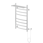 Полотенцесушитель Электрич.кабельный Ника WAY-3 80/50 с полкой RAL9016 белый матовый левый тэн