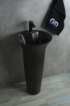 Раковина Gid Nb132bg 81114 накладная под черная  графит 41x41x84