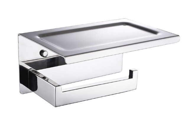 Держатель для туалетной бумаги с полкой NEW VENTURO хром Держатель для туалетной бумаги с полкой NEW VENTURO хром