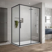 Душевой уголок Slim-U VSR-2SU9012CLB, 1200*900, м.черный, стекло прозрачное