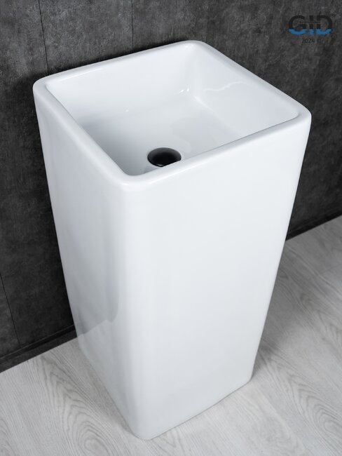 Раковина Gid Nb149 81119 накладная белая 41x41x85