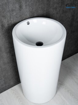 Раковина Gid Nb163 81107 накладная белая 46x46x85