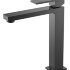 Смеситель для умывальника высокий Qubic Shinny Gun Metal