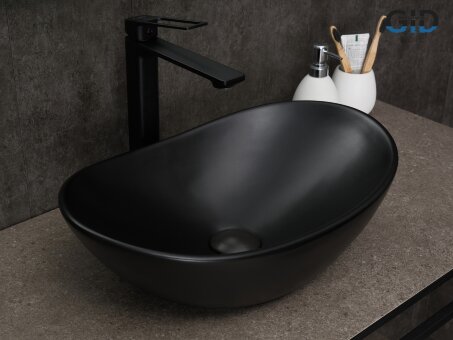 Раковина Gid Bm9133 53352 накладная черная матовая 48x30.5x14.5 Раковина Gid Bm9133 53352 накладная черная матовая 48x30.5x14.5