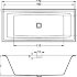 Акриловая ванна STILL SQUARE LED 170x75 L