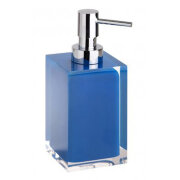 Отдельностоящий дозатор жидкого мыла синий 7 см BEMETA VISTA хром