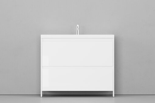 Тумба напольная VELVEX Klaufs 100.2Y.NEW белый с раковиной Velvex Mario 100