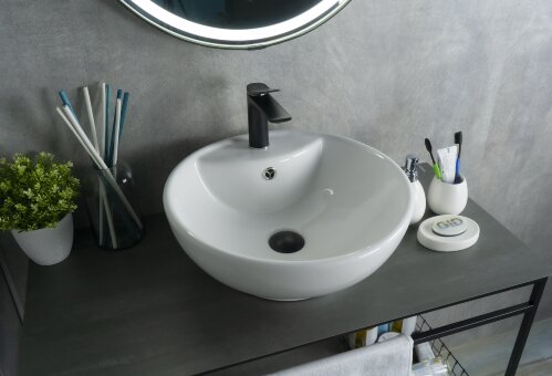 Раковина Gid N9001 51101 накладная белая 45x45x17