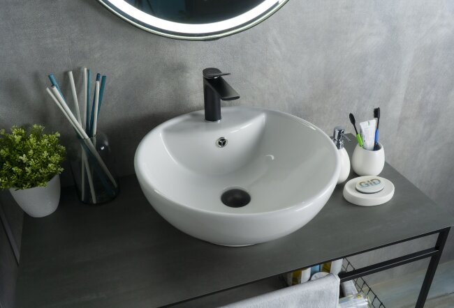 Раковина Gid N9001 51101 накладная белая 45x45x17