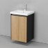 Тумба подвесная VELVEX Klaufs 50.2D-617.217 с раковиной Cersanit COMO 50