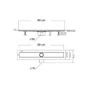 Душевой лоток SAY OPTIMA 601.60.B.M.S.DUZ, 60 см, матовый черный