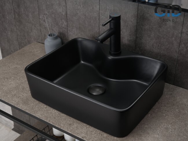 Раковина Gid Bm9091 53373 накладная черная матовая 48x37x13 Раковина Gid Bm9091 53373 накладная черная матовая 48x37x13