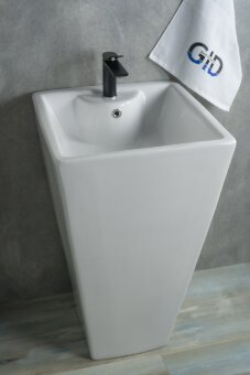 Раковина Gid Nb145 81103 накладная белая 46.5x46.5x81