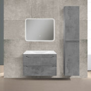База под раковину Fine 800 подвесная, 2 выкатных ящика soft close, Beton