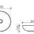 Умывальник чаша накладная круглая Element 370*370*110мм