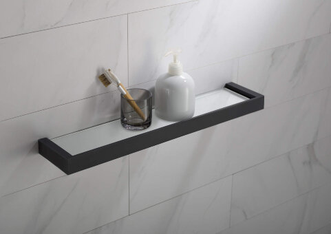 Полка в ванную стеклянная Timo Petruma 15272/03 черный Полка в ванную стеклянная Timo Petruma 15272/03 черный