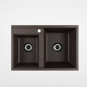 Мойка для кухни  Делия 78 DBL  780x520x218 мм, прямоуг. с крылом, кофе