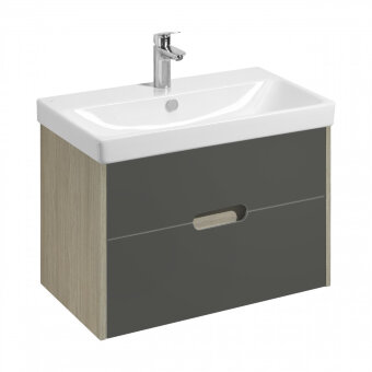 Тумба ОЛИВИЯ 80 повесная, 2 ящ., грей/дуб ойстер (под раковину АДРИАНА 80)