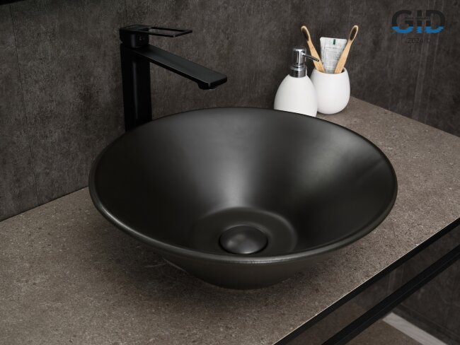Раковина Gid N9102bg 53383 накладная черная графит 42x42x15 Раковина Gid N9102bg 53383 накладная черная графит 42x42x15