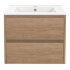 База под раковину Gio 600 подвесная, 2 выкатных ящика soft-close, N.Oak