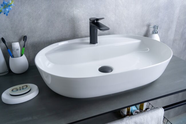 Раковина Gid D1346 51194 накладная белая 61x41x14