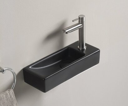 Раковина Gid Bm9271L 62202L подвесная черная матовая 38.0x14.5x8