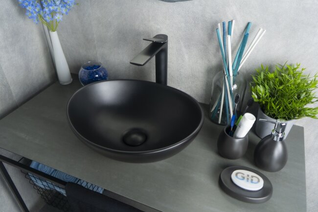 Раковина Gid Nc901 52223 накладная черная матовая 41x34x15 Раковина Gid Nc901 52223 накладная черная матовая 41x34x15