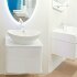 Тумба подвесная VELVEX Luna 60 белая с раковиной VELVEX Гамма 56