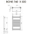 Полотенцесушитель Terma BONE 760/500 RAL 9005 черный матовый
