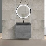 База под раковину Vico 600 подвесная, 2 выкатных ящика soft close, Beton