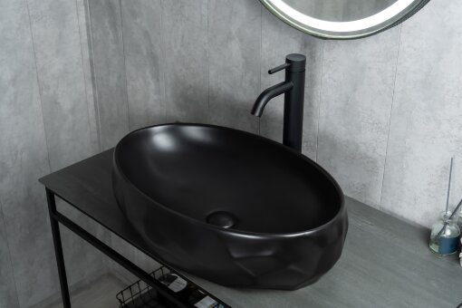 Раковина Gid Bm9030wx 53385 накладная черная матовая 60x40x15