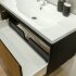 Тумба подвесная VELVEX Klaufs 100.1Y шатанэ-черный с раковиной Kirovit ФОСТЕР 100