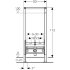 Монтажный элемент Geberit Duofix для биде, 112 см, универсальная