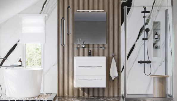 Тумба подвесная VELVEX Jill 70 белый матовый