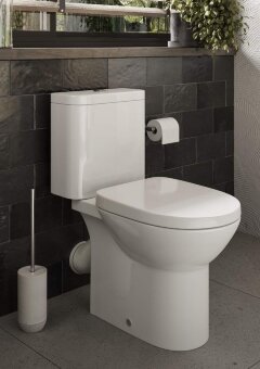 DEBBA ROUND чаша унитаза напольная Rimless 355x655x400 мм с двойным выпуском, белый