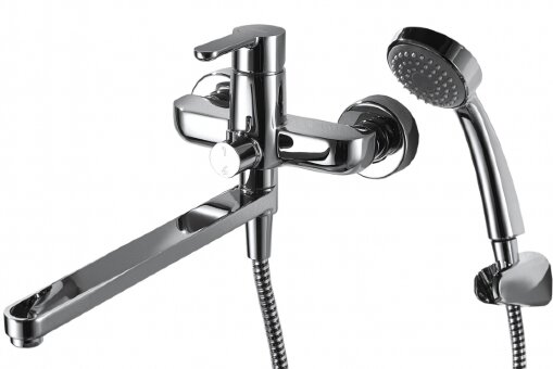 Смеситель для ванны с длинным изливом с аксессуарами Bravat Stream Смеситель для ванны с длинным изливом с аксессуарами Bravat Stream