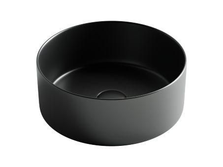Умывальник чаша накладная круглая (цвет Чёрный Матовый) Element 358*358*137мм