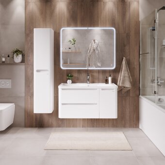 Тумба под умывальник подвесная GROSSMAN АДЕЛЬ-100 с 2-я ящ. белая под умывальник АДЕЛЬ 100