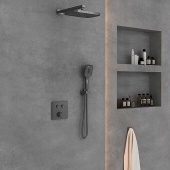 Душевой комплект VSFW-4211GM встраиваемый, 2 режима, вороненая сталь